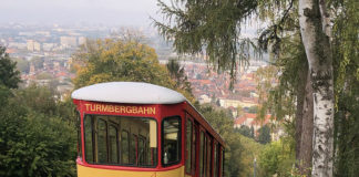 Die Turmbergbahn in Karlsruhe.