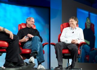 Bill Gates mit Steve Jobs