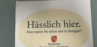 Sticker von Karlsruher gegen Stuttgart