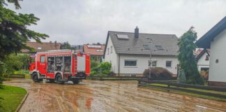 Überflutung im Kreis Karlsruhe durch Unwetter