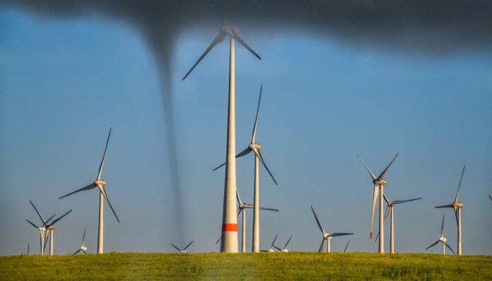 Tornado auf Windparkanlage