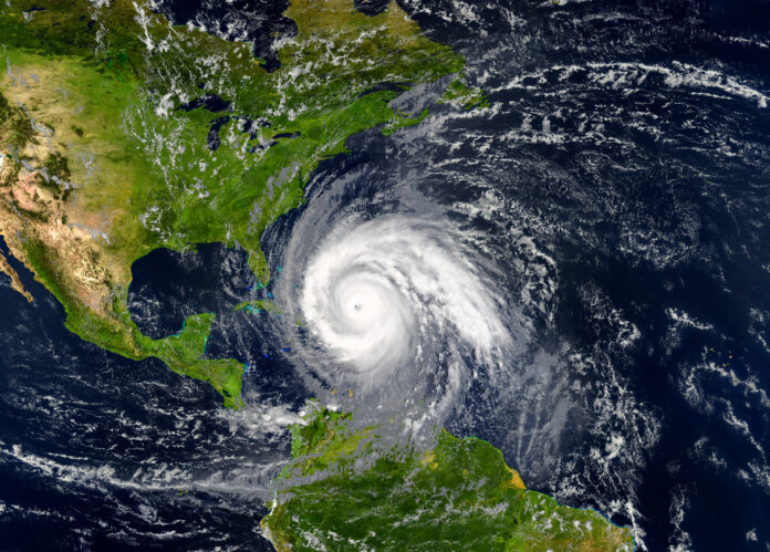 Ein Wetterbild eines Hurrikan.