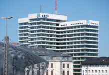 Das Gebäude der ARD und des Bayrischen Rundfunks in München.