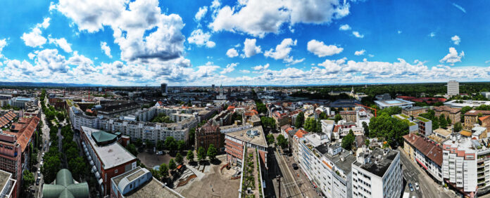 Ein Blick auf die Karlsruher Innenstadt