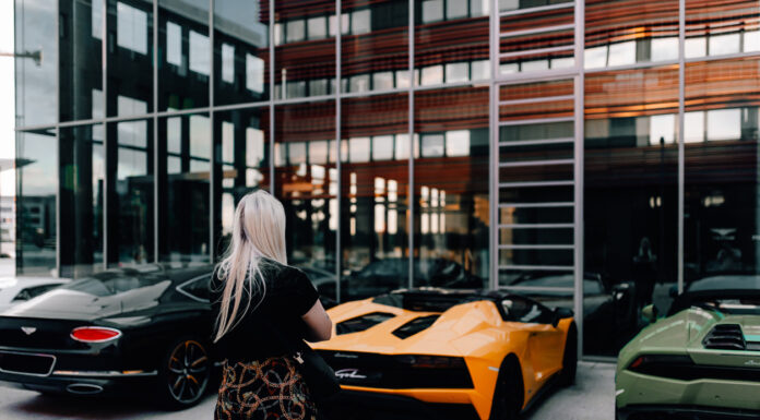 Female looking at cars