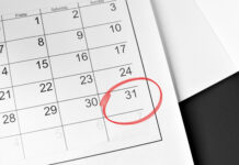 Der 31. März im Kalender markiert.
