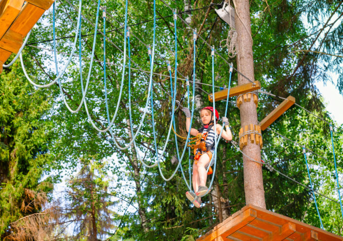 In Karlsruhe Durlach gibt es einen Waldseilpark, das perfekte Ausflugsziel für Familien mit Kindern.