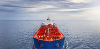 Luftbild ansicht eines Öltankers