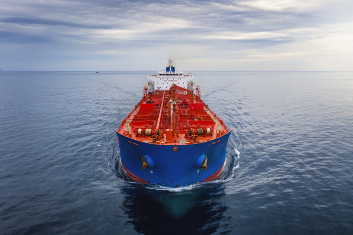 Luftbild ansicht eines Öltankers