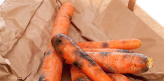 Karotten mit schwarzen Flecken.