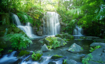 Traumhafter Wasserfall im Grünen