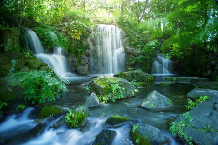 Traumhafter Wasserfall im Grünen