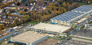 Die Luftaufnahme von einem Industriepark in gelsenkirchen